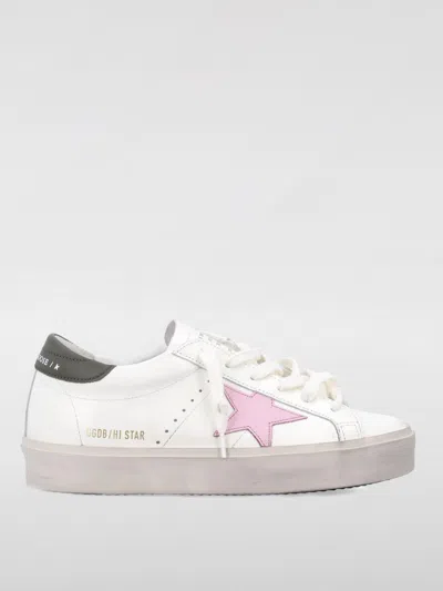 Golden Goose Sneaker Hi Star White/pink/dark Green In Multi