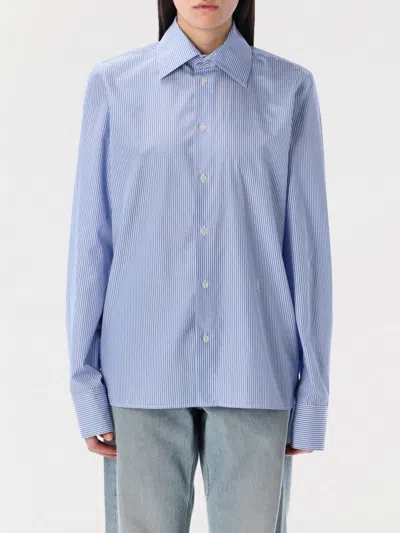 Saint Laurent Cassandre Blue Cotton Shirt