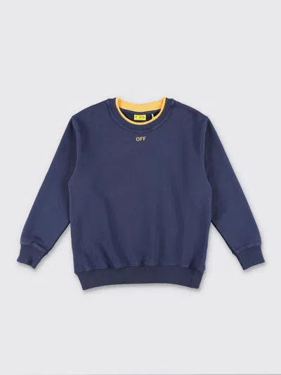 Off-white Kid - Off Stamp Clear Sweatshirt In Blau