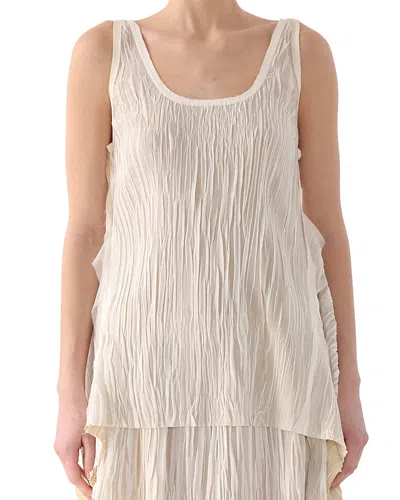 Jason Wu Collection Crinkled Bicolor Scoop-neck Tank Top In Calico