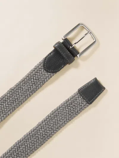 Faherty Stretch Woven Belt In Grey