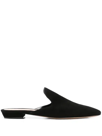 Gianvito Rossi Nubuck Mules In Black