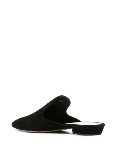 Gianvito Rossi Nubuck Mules In Black
