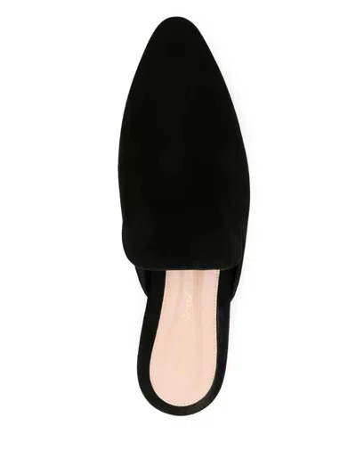 Gianvito Rossi Nubuck Mules In Black