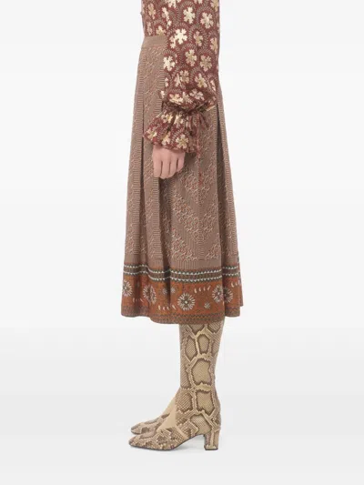 Valentino Knit Lurex Midi Skirt In Multicolour