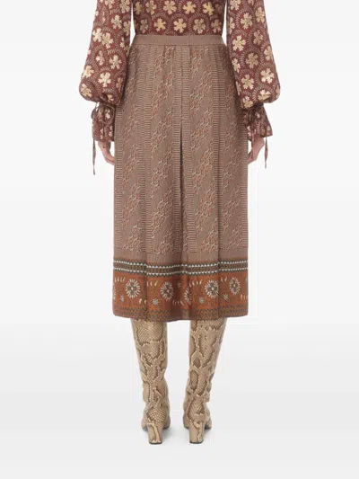 Valentino Knit Lurex Midi Skirt In Multicolour