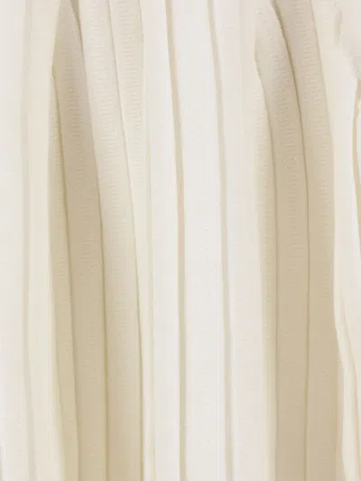 Self-portrait Knitted Mini Dress In Weiss