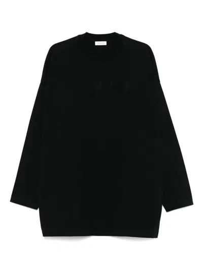 Fear Of God Logo Patch Long Sleeve Tee In Black