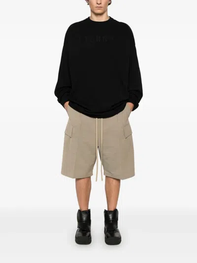 Fear Of God Logo Patch Long Sleeve Tee In Black