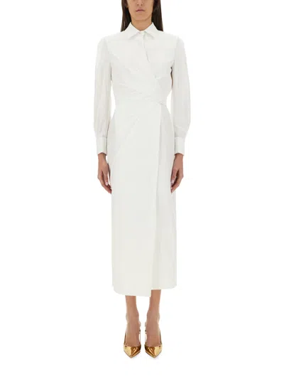 Max Mara White Shirt Dress In Cotton Twill