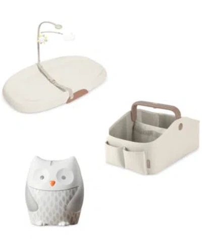 Skip Hop Moonlight Melodies Owl Nightlight Soother Nursery Style Light Up Diaper Caddy Nursery Style Wipe Cle In Oat