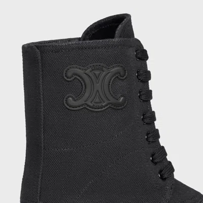 Celine Triumph Canvas High-top Chunky Boot In Black