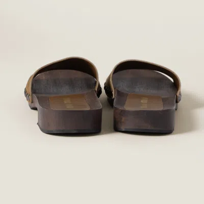 Miu Miu Women Leather Sandals In Multi