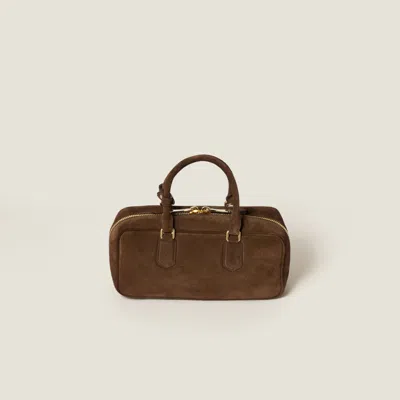 Miu Miu Arcadie Suede Bag In Brown