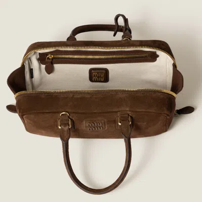 Miu Miu Arcadie Suede Bag In Brown