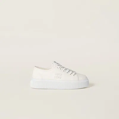 Miu Miu Round Toe Low-top Casual Shoes In Ivory