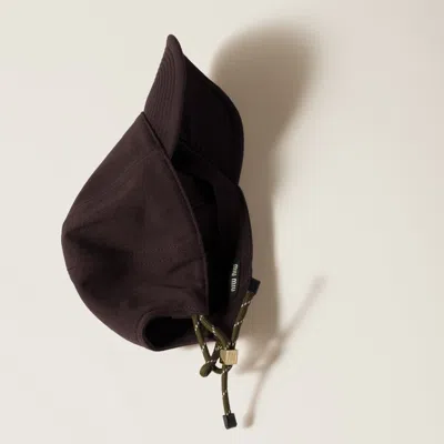 Miu Miu Denim Baseball Cap In Amaranth/forest Green