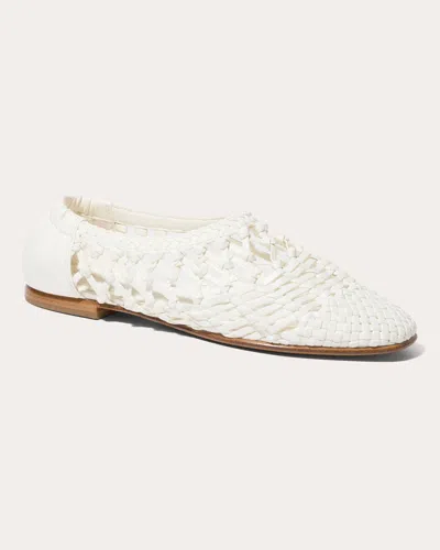 Simkhai Eden Woven Leather Ballet Flats In White
