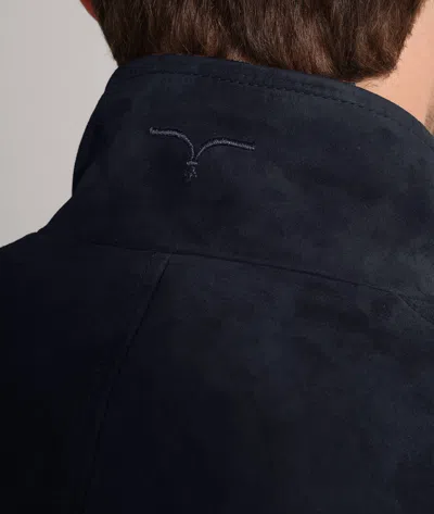 Larusmiani Devon Sahariana Jacket Leather Jacket In Blue