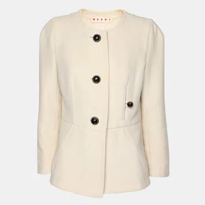 Pre-owned Marni Cream Cotton Button Front Jacket M