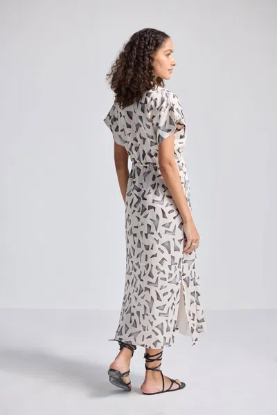 Reistor Gathered Maxi Dress With Side Slits In Mosaic In Multi