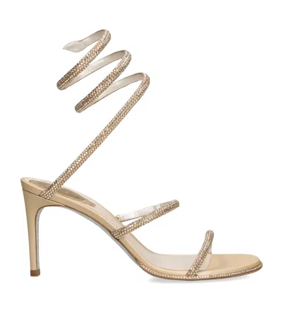 René Caovilla Rene Caovilla Womens Blush Cleo 80 Crystal-embellished Leather Heeled Sandals