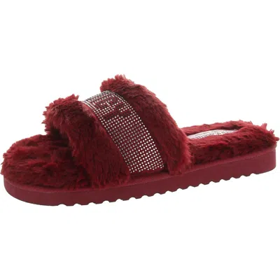 JUICY COUTURE HALO WOMENS RHINESTONE COMFY SLIDE SLIPPERS 