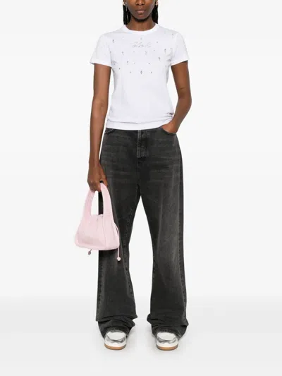 Karl Lagerfeld Round Neck Short Sleeve T-shirt In White