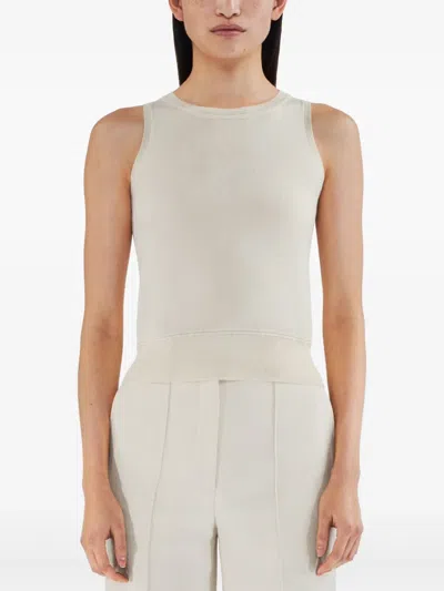Adam Lippes Shell Fine-knit Top In White