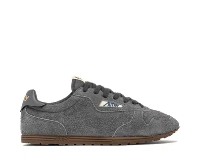 Autry Windspin Low Grey Sneaker With Logo On The Side And On The Heel In Suede Man In Gray