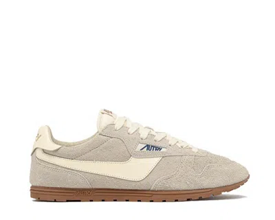 Autry 'windspin Low' Beige Sneaker With Logo On The Side And On The Heel In Suede Man In Neutral