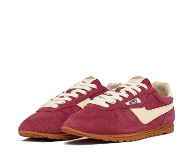 Autry 'windspin Low' Pink Sneaker With Logo On The Side And On The Heel In Ub13 Suede/leat Cheye/rut