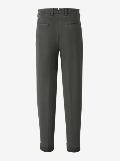 Berwich Pleated Tapered Trousers In Dark Green