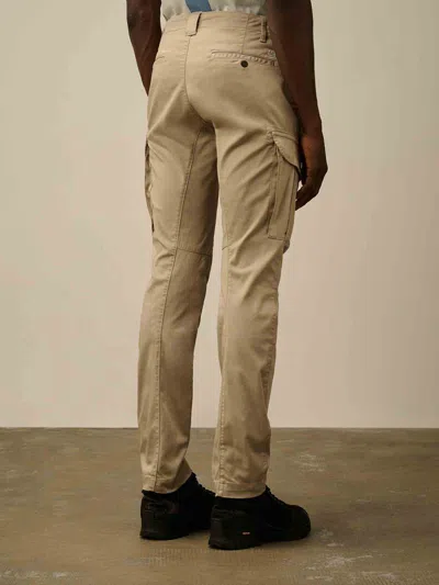 C.p. Company Sateen Stretch Cargo Lens Pants In Brown