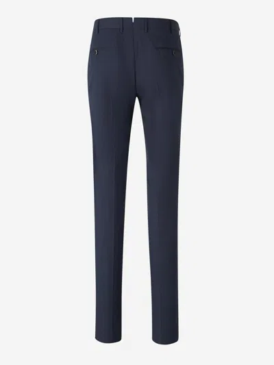 Pt Torino Navy Blue Superslim Chinos With Straight Leg Design In Navy Blue