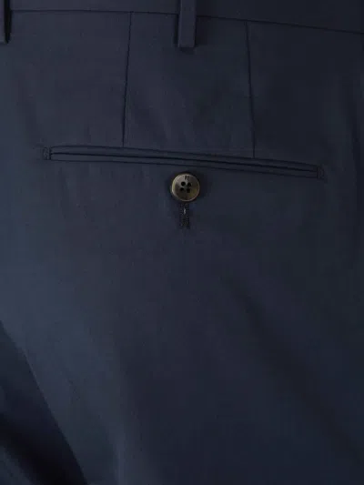 Pt Torino Navy Blue Superslim Chinos With Straight Leg Design In Navy Blue