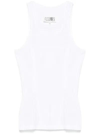 Mm6 Maison Margiela Cotton Tank Top In White