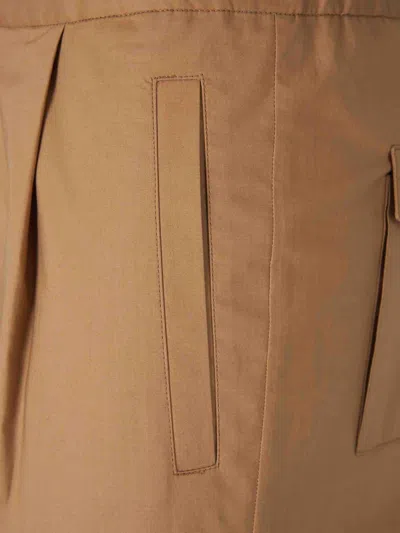 Herno Jogger In Light Cotton Stretch Trousers In Brown