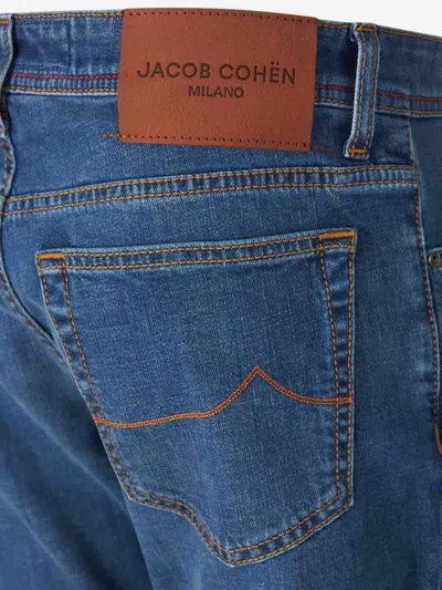 Jacob Cohen Blue Slim Five Pockets Jeans With Logo Patch In Blue