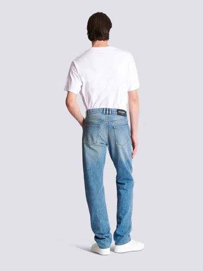 Balmain Appliqué Jeans - Men's - Cotton In Blue