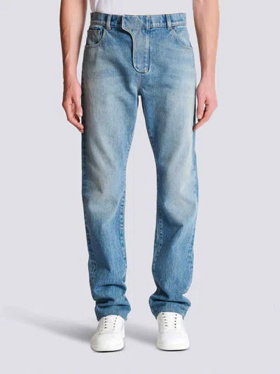 Balmain Appliqué Jeans - Men's - Cotton In Blue
