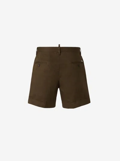 Dsquared2 Cargo Style Shorts Featuring Multiple Pockets In Military Green