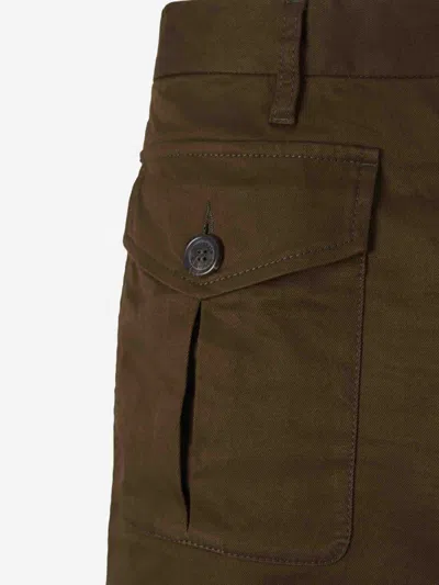 Dsquared2 Cargo Style Shorts Featuring Multiple Pockets In Military Green
