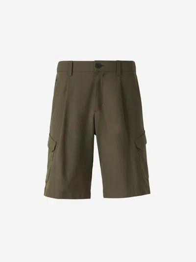 Herno Cargo Buttoned Trousers In Military Green