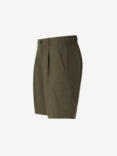Herno Cargo Buttoned Trousers In Military Green