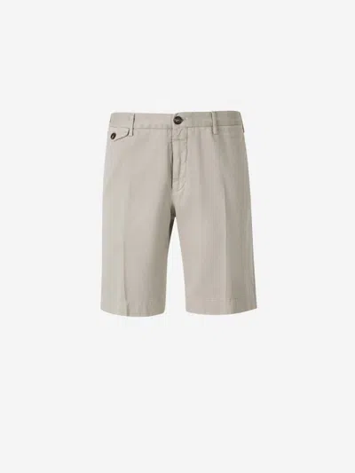 Incotex Slim Cotton Bermuda Shorts In Brown