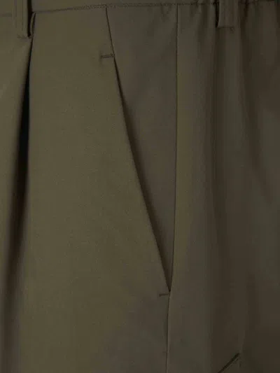 Herno Cargo Buttoned Trousers In Military Green