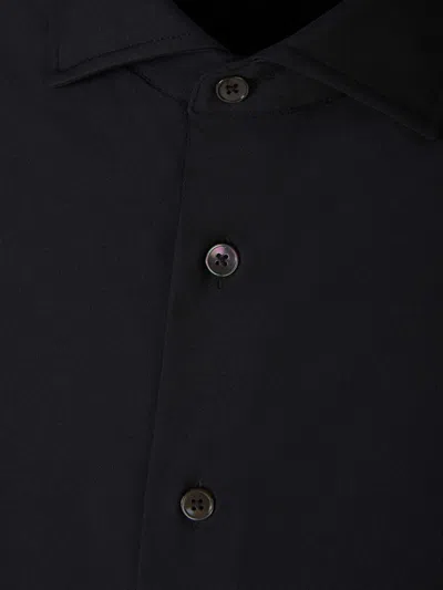 Traiano Milano Spread-collar Shirt In Black