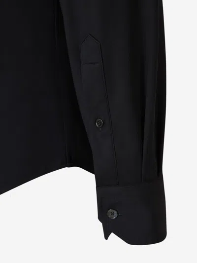 Traiano Milano Spread-collar Shirt In Black
