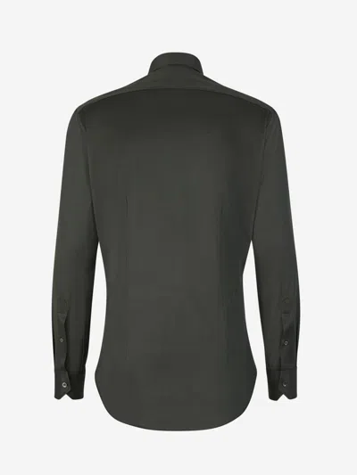 Fray Cotton Shirt In Dark Green